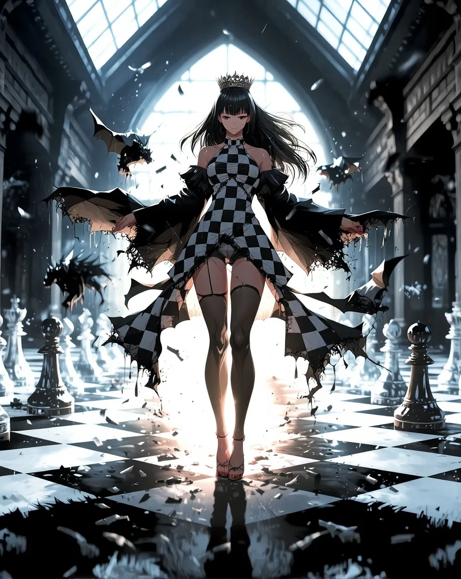 A regal woman standing on a giant - Free AI Photo Generator - starryai