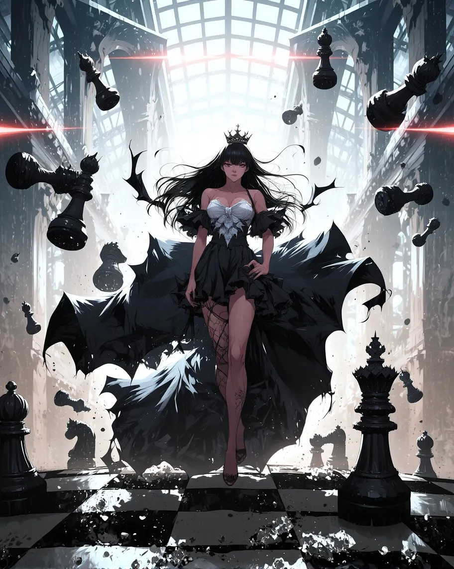 A regal woman standing on a giant - Free AI Photo Generator - starryai