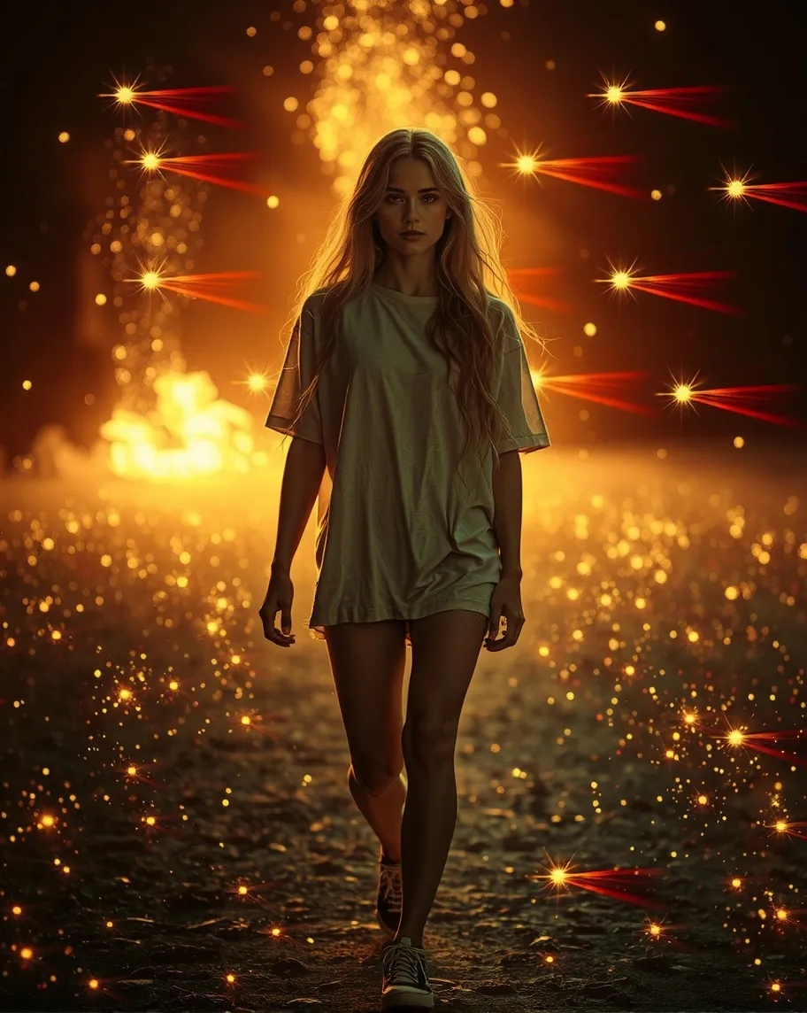 A shapely, long-haired cute woman - Free AI Photo Generator - starryai