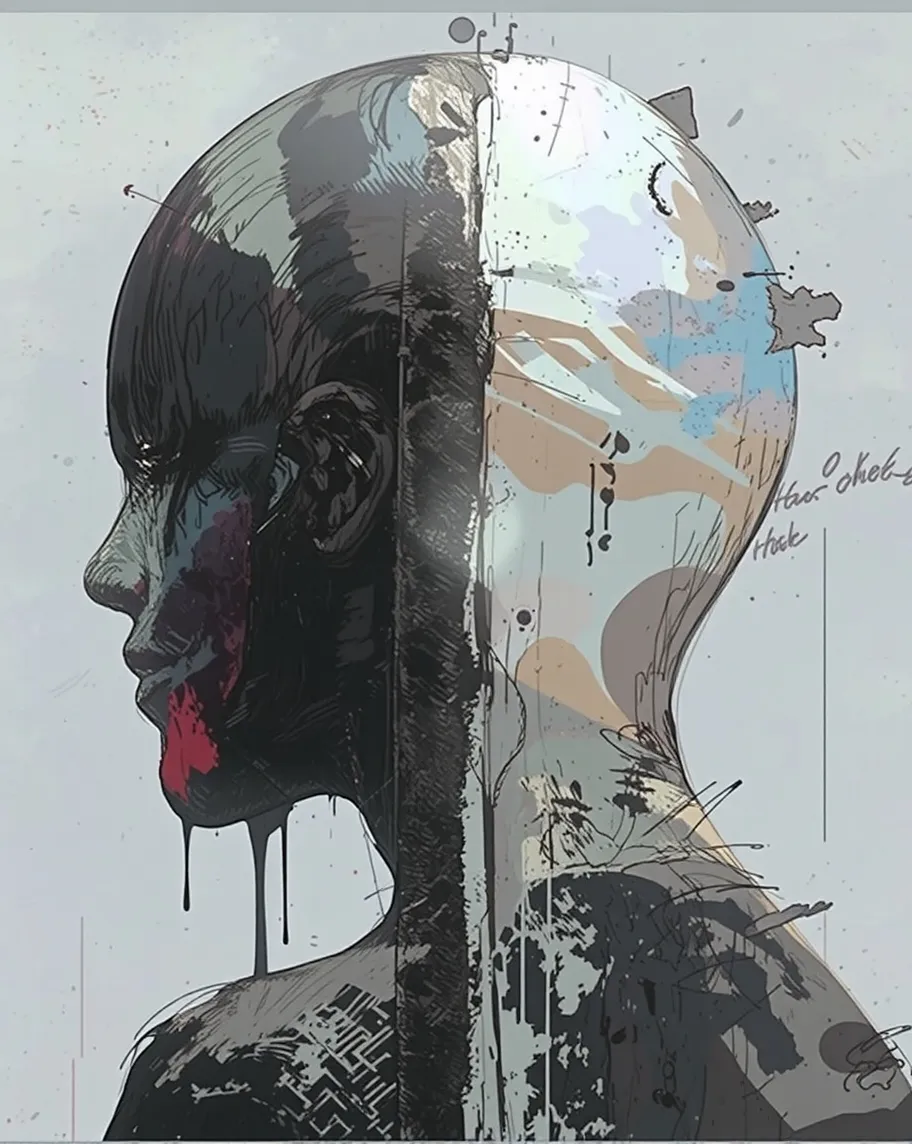 Messy ink, painting, 3-D highly - Free AI Photo Generator - starryai