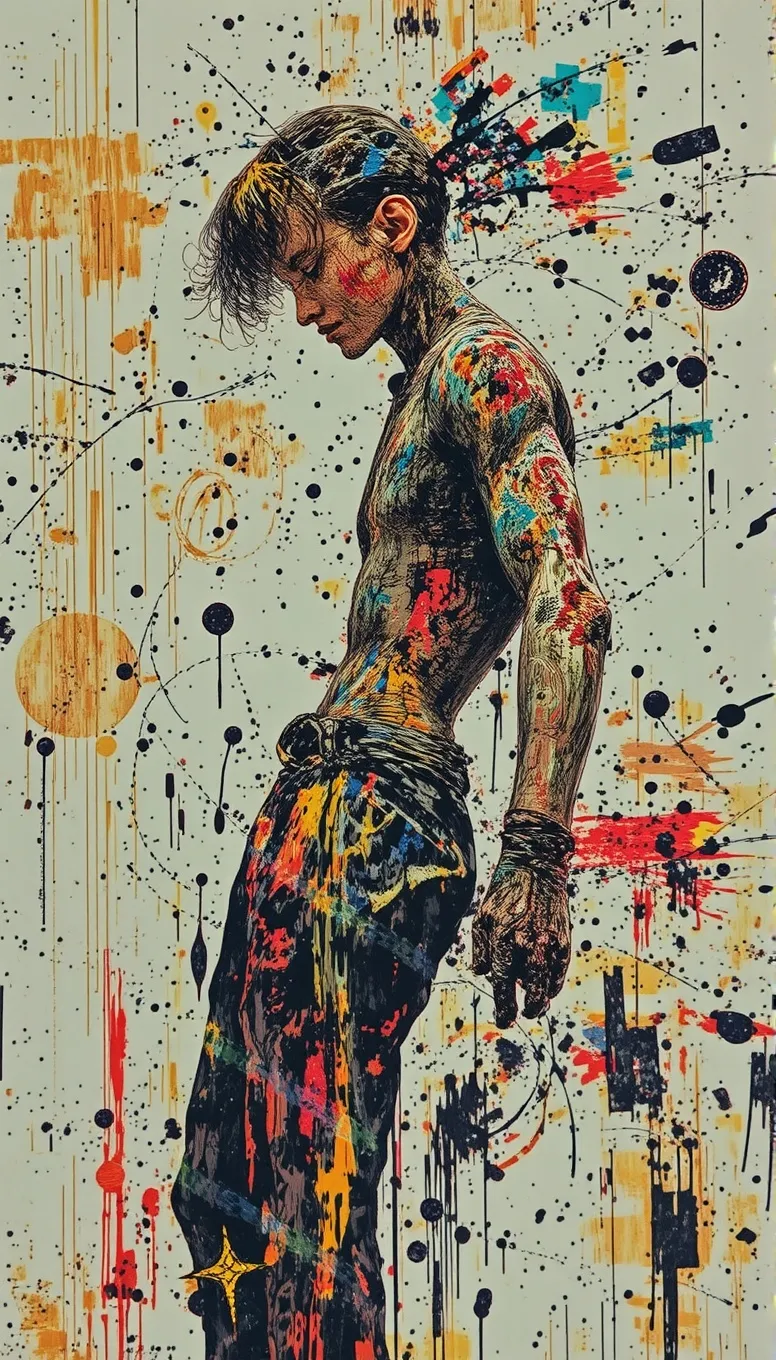 Messy ink, painting, 3-D highly - Free AI Photo Generator - starryai