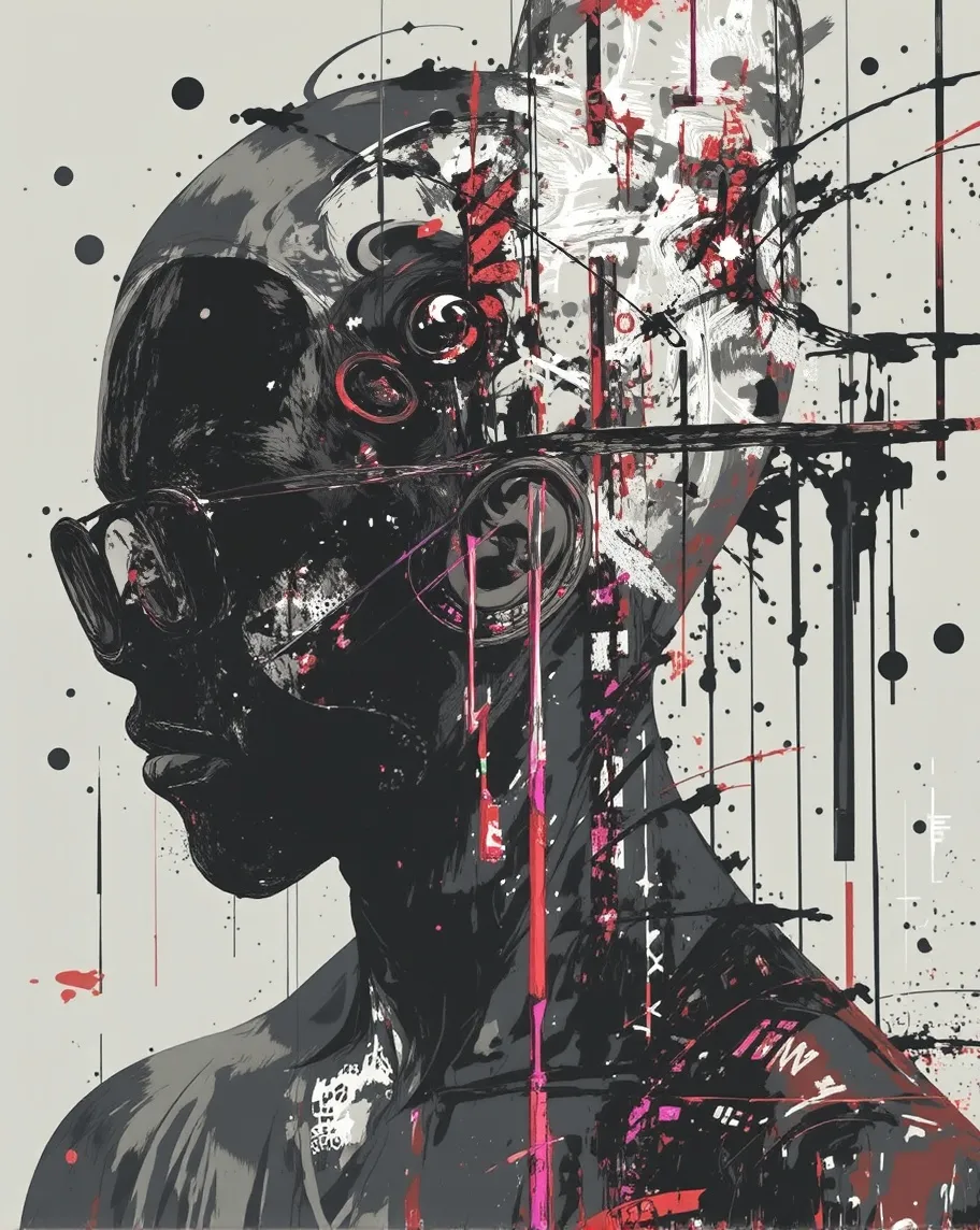 Messy ink, painting, 3-D highly - Free AI Photo Generator - starryai