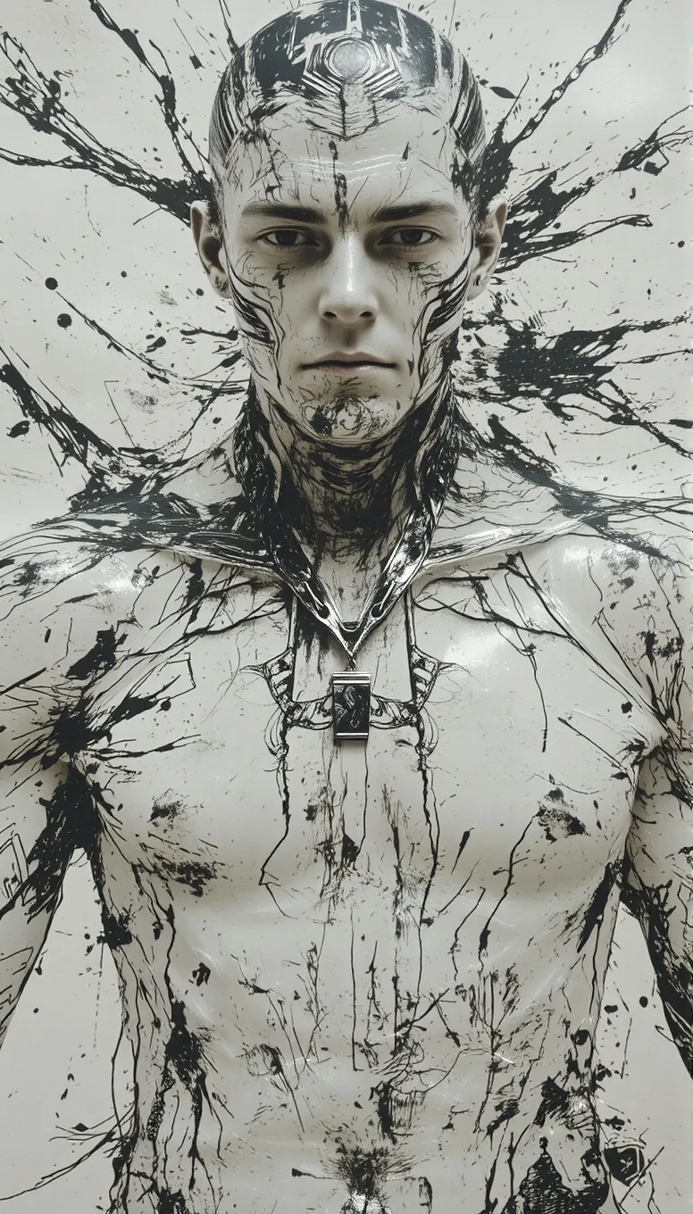 Messy ink, painting, 3-D highly - Free AI Photo Generator - starryai