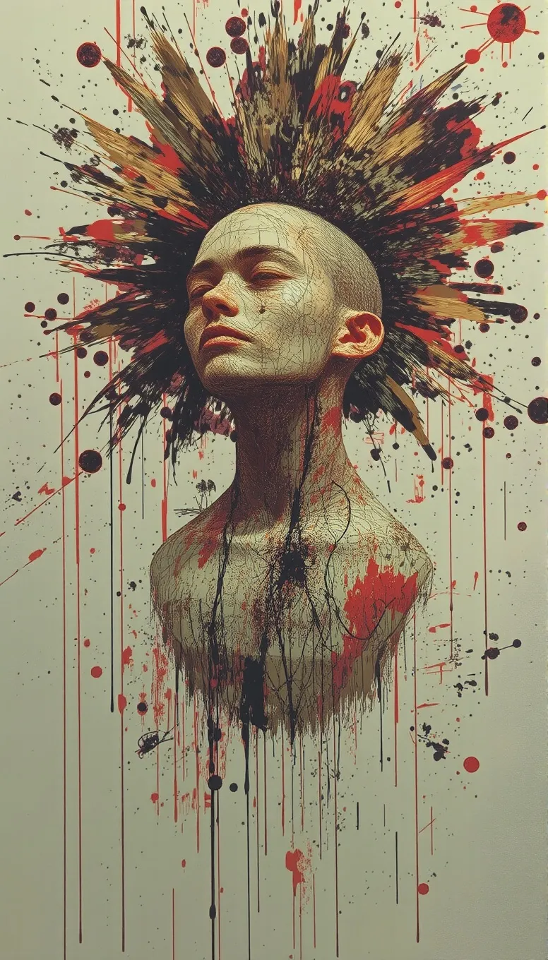 Messy ink, painting, 3-D highly - Free AI Photo Generator - starryai