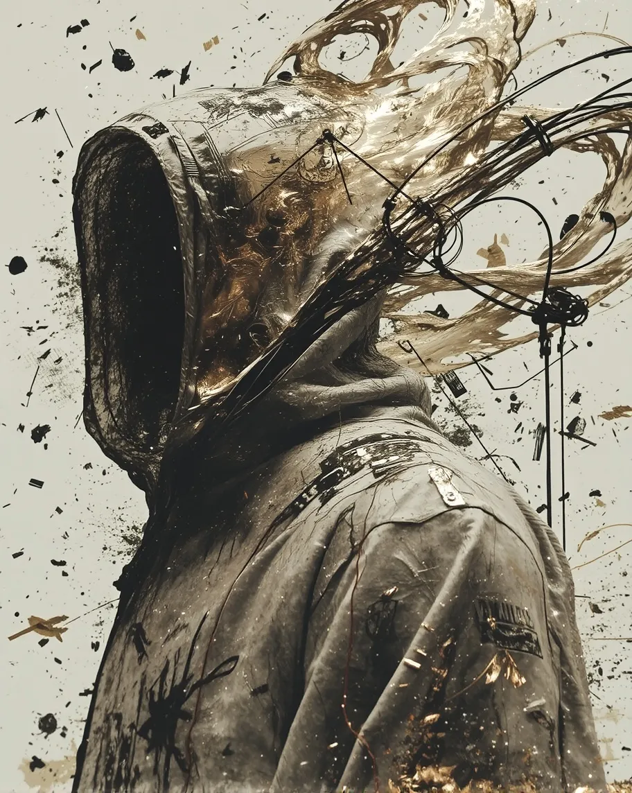 Messy ink, painting, 3-D highly - Free AI Photo Generator - starryai