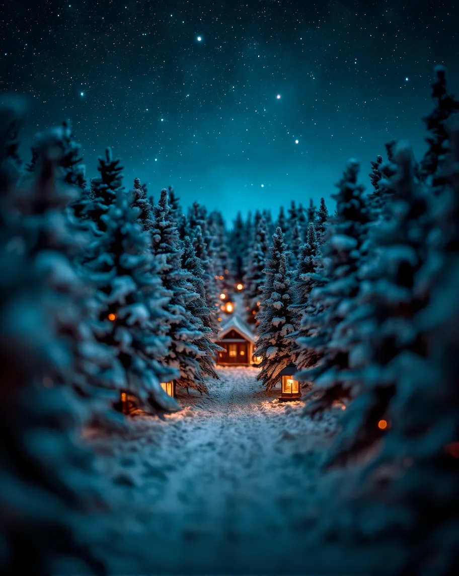 A serene pine tree forest under - Free AI Photo Generator - starryai