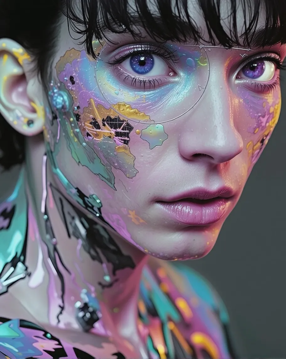 3-D inverted glow abstract, human - Free AI Photo Generator - starryai