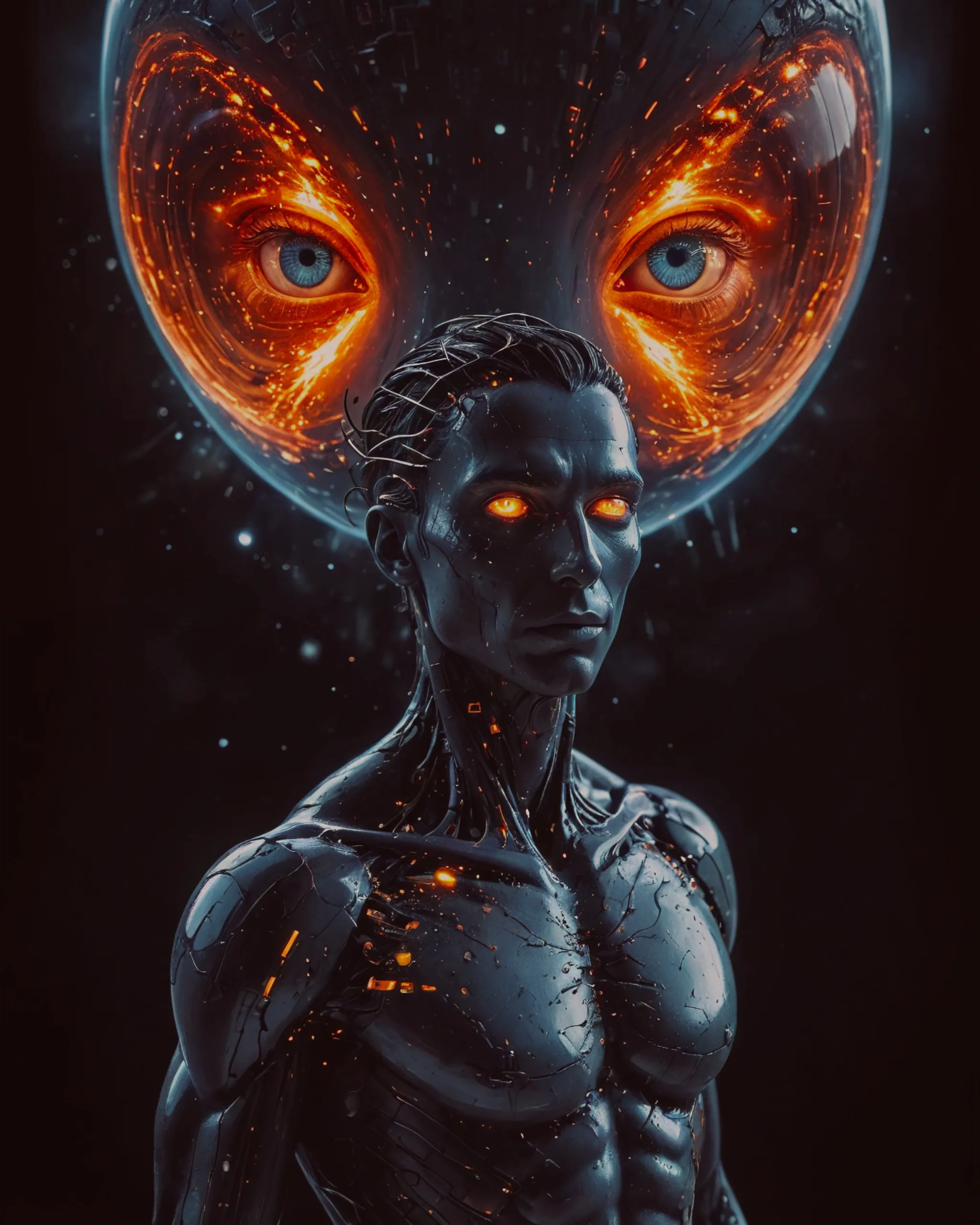 3-D inverted glow abstract, human - Free AI Photo Generator - starryai