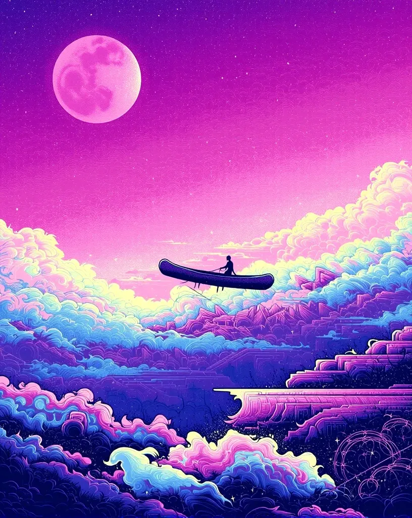 A fantastical scene La flying a - Free AI Photo Generator - starryai
