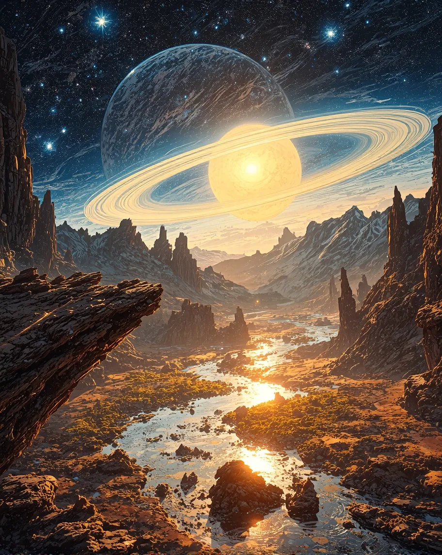 (Cosmic fantasy landscape:1.5, - Free AI Photo Generator - starryai