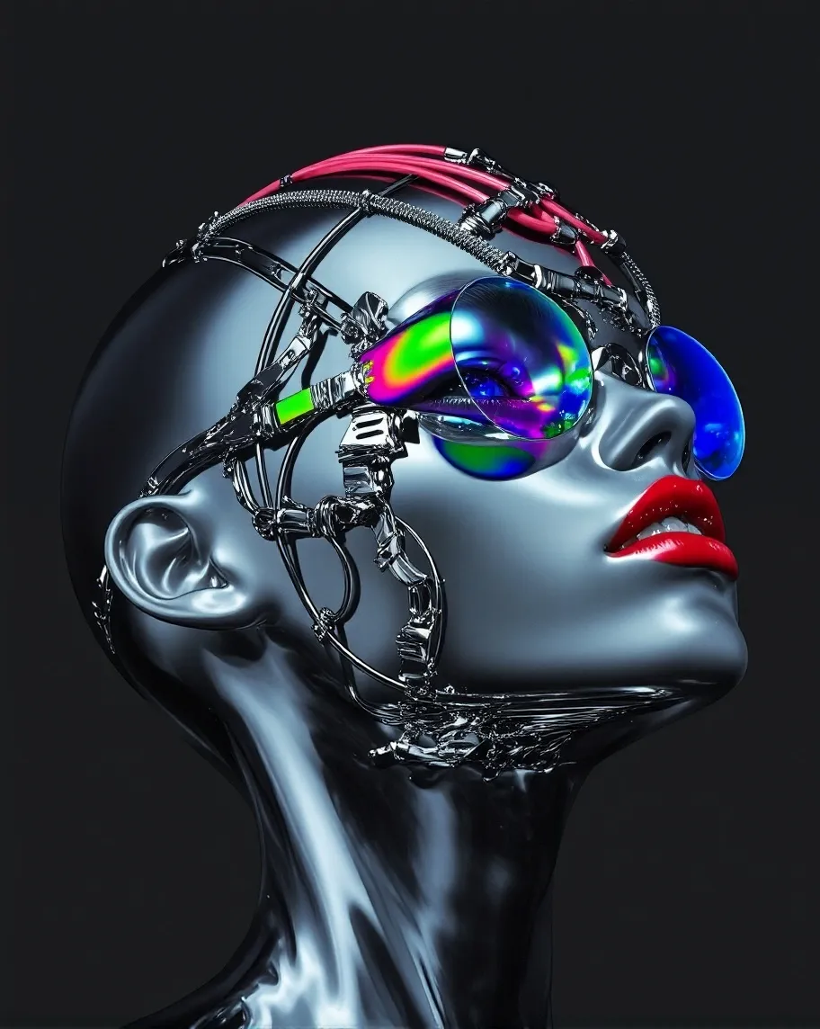 (Cyberpunk surreal portrait:1.5, - Free AI Photo Generator - starryai
