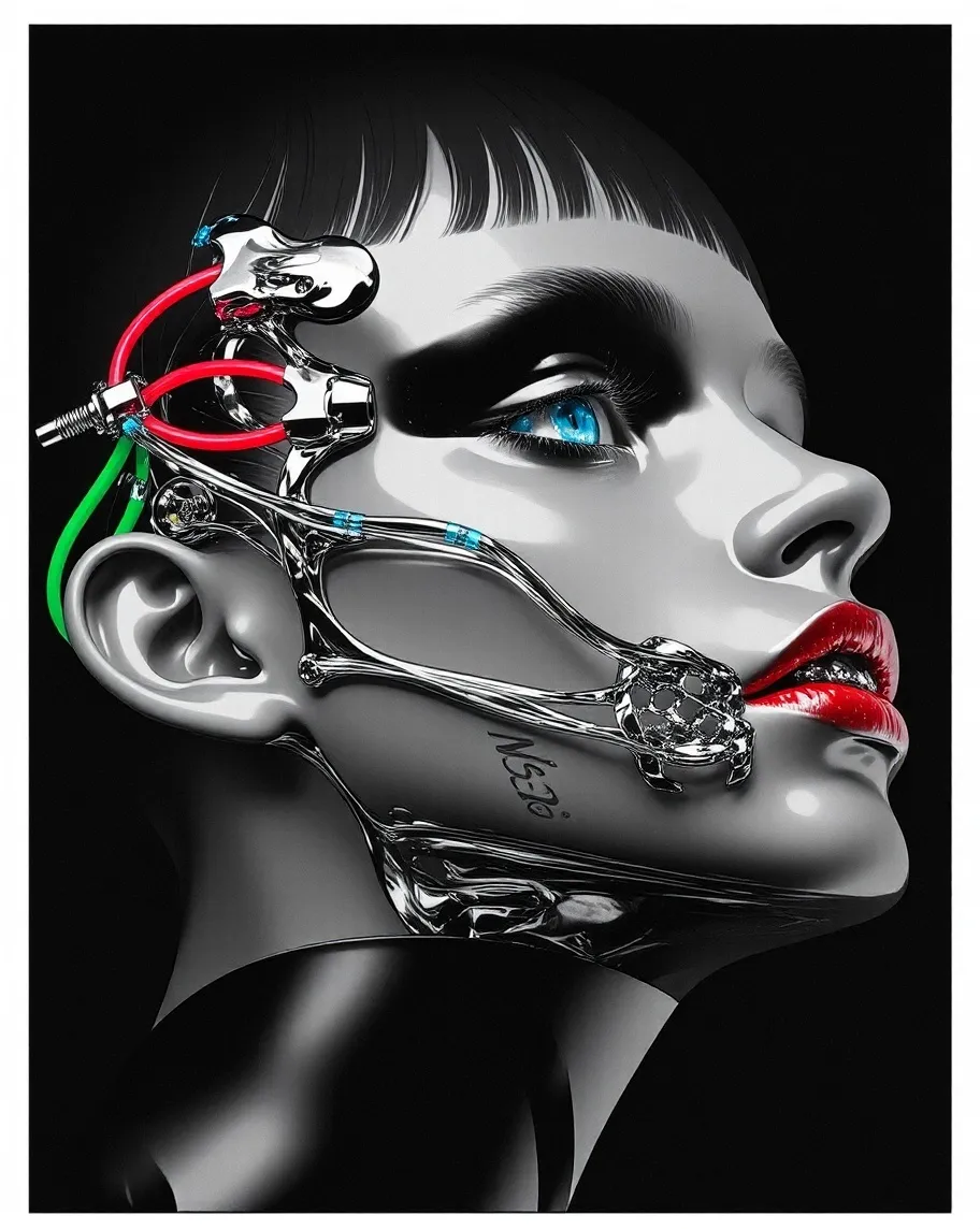 (Cyberpunk surreal portrait:1.5, - Free AI Photo Generator - starryai