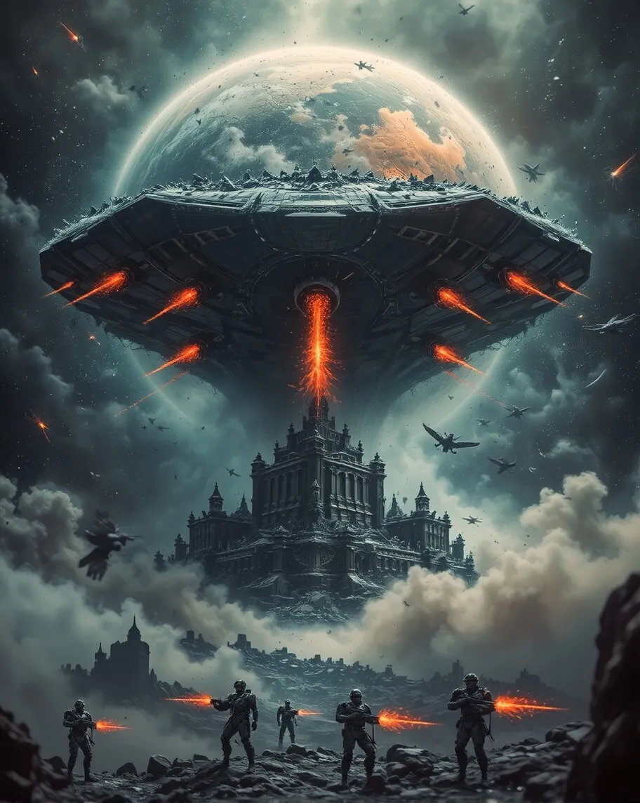 a massive space battle cruiser on - Free AI Photo Generator - starryai