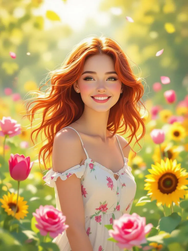 Digital painting, a smiling young - Free AI Photo Generator - starryai