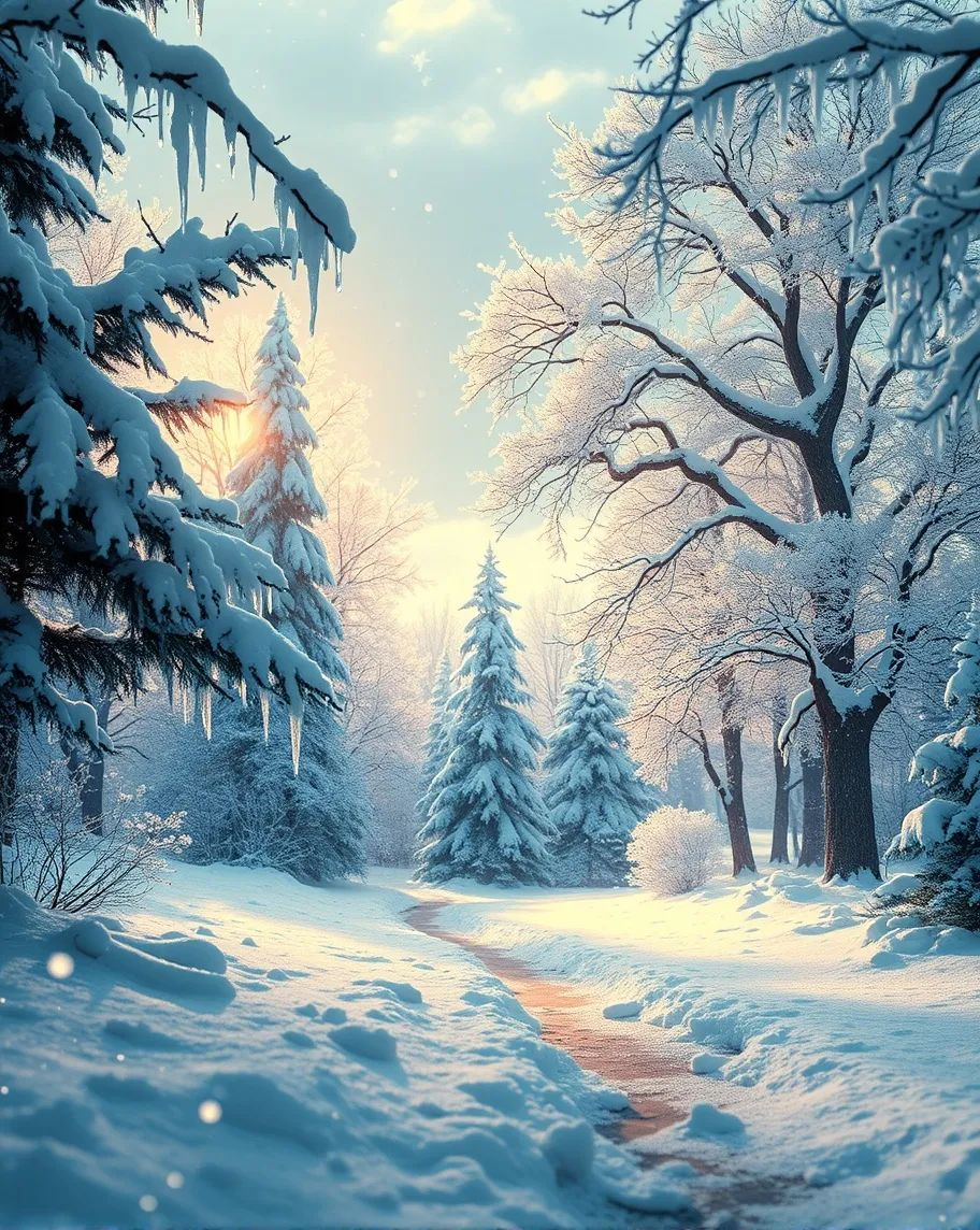 natural a winter wonderland - Free AI Photo Generator - starryai