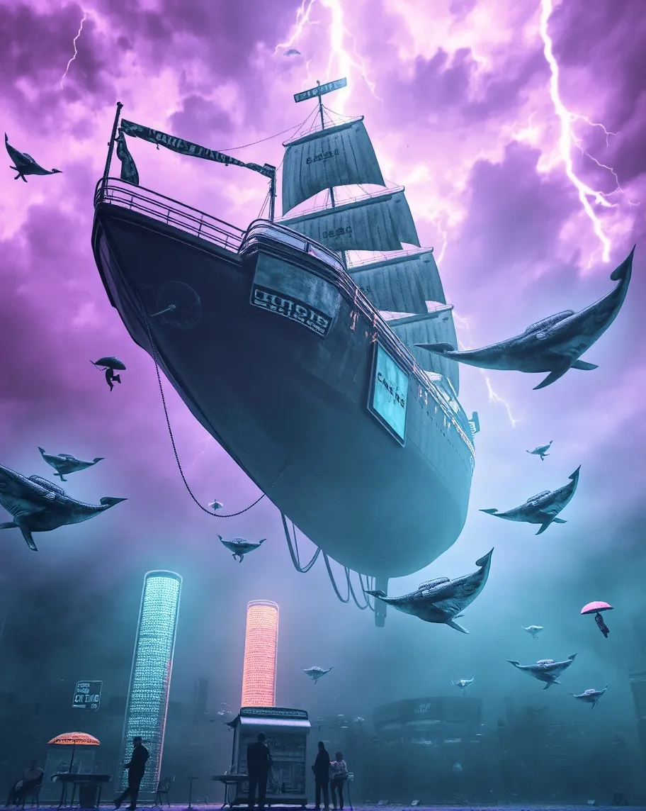 Epic surreal scene a giant shaped - Free AI Photo Generator - starryai