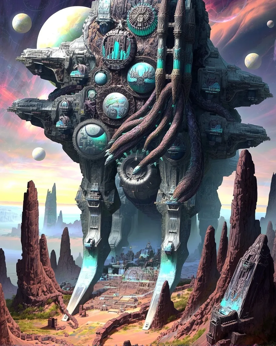 Massive alien architecture curves - Free AI Photo Generator - starryai
