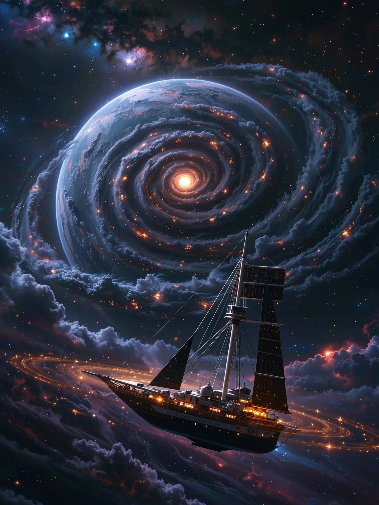 A celestial starship - Free AI Photo Generator - starryai