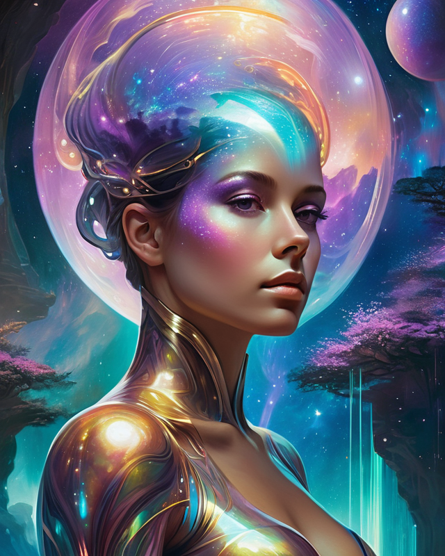 Painterly cosmic vision romantic - Free AI Photo Generator - starryai