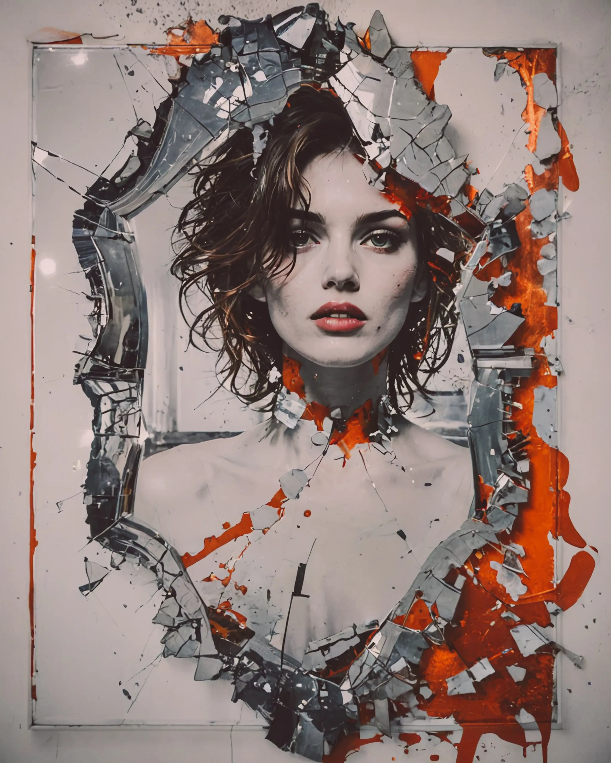 Looking into a broken mirror, - Free AI Photo Generator - starryai