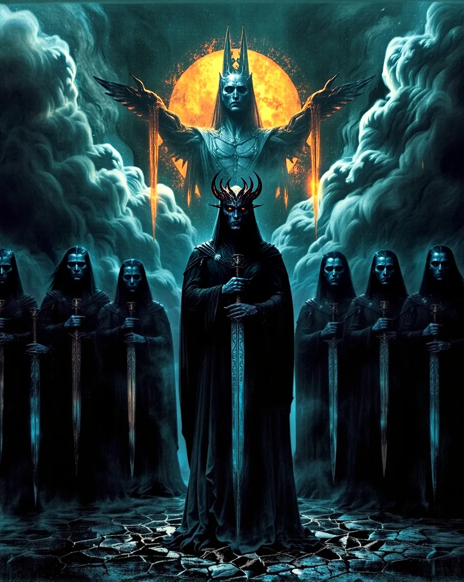 *The Nine Black Riders* - Free AI Photo Generator - starryai