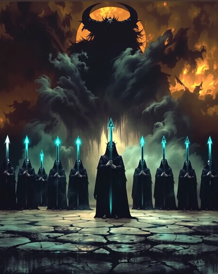 *The Nine Black Riders* - Free AI Photo Generator - starryai