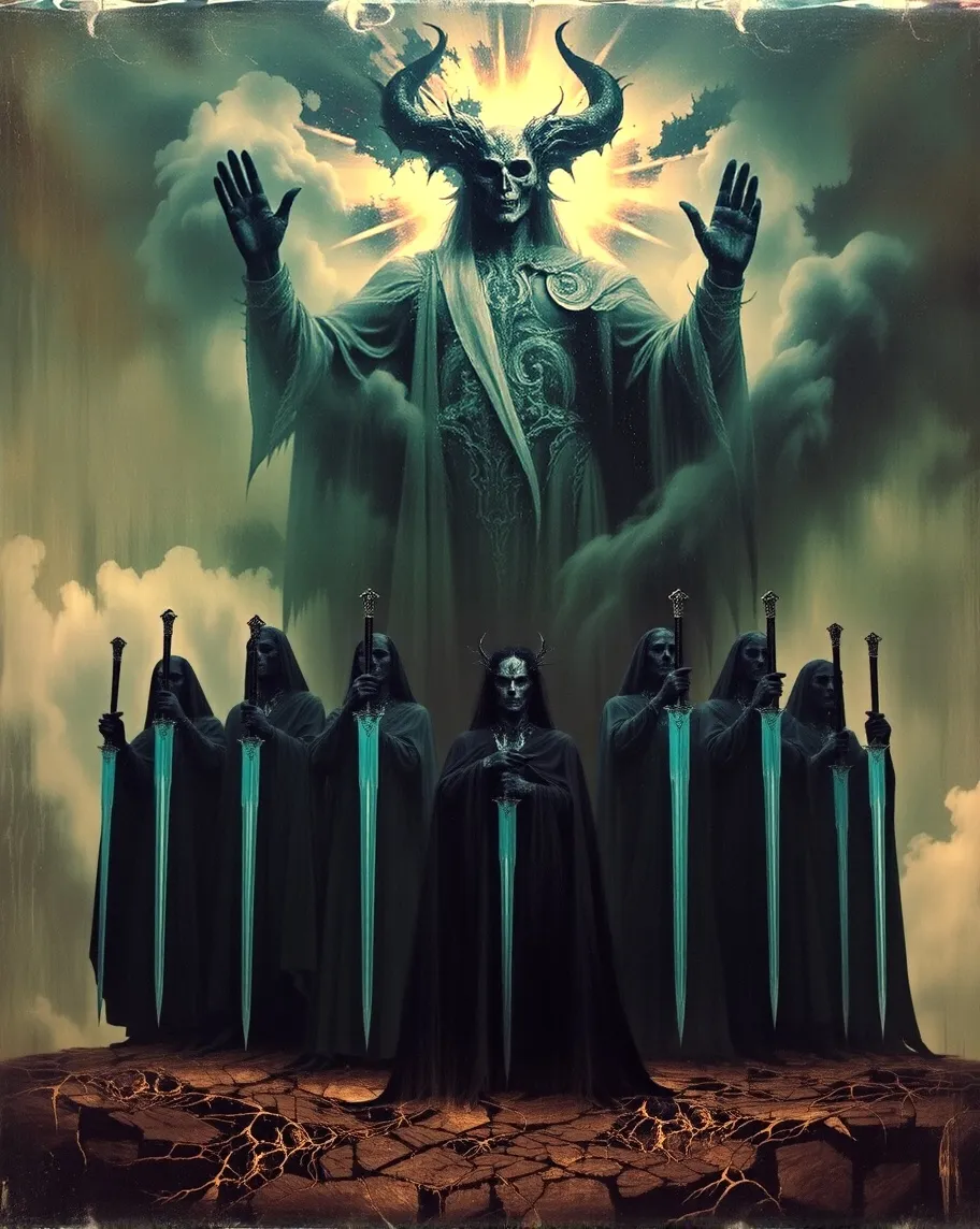 *The Nine Black Riders* - Free AI Photo Generator - starryai