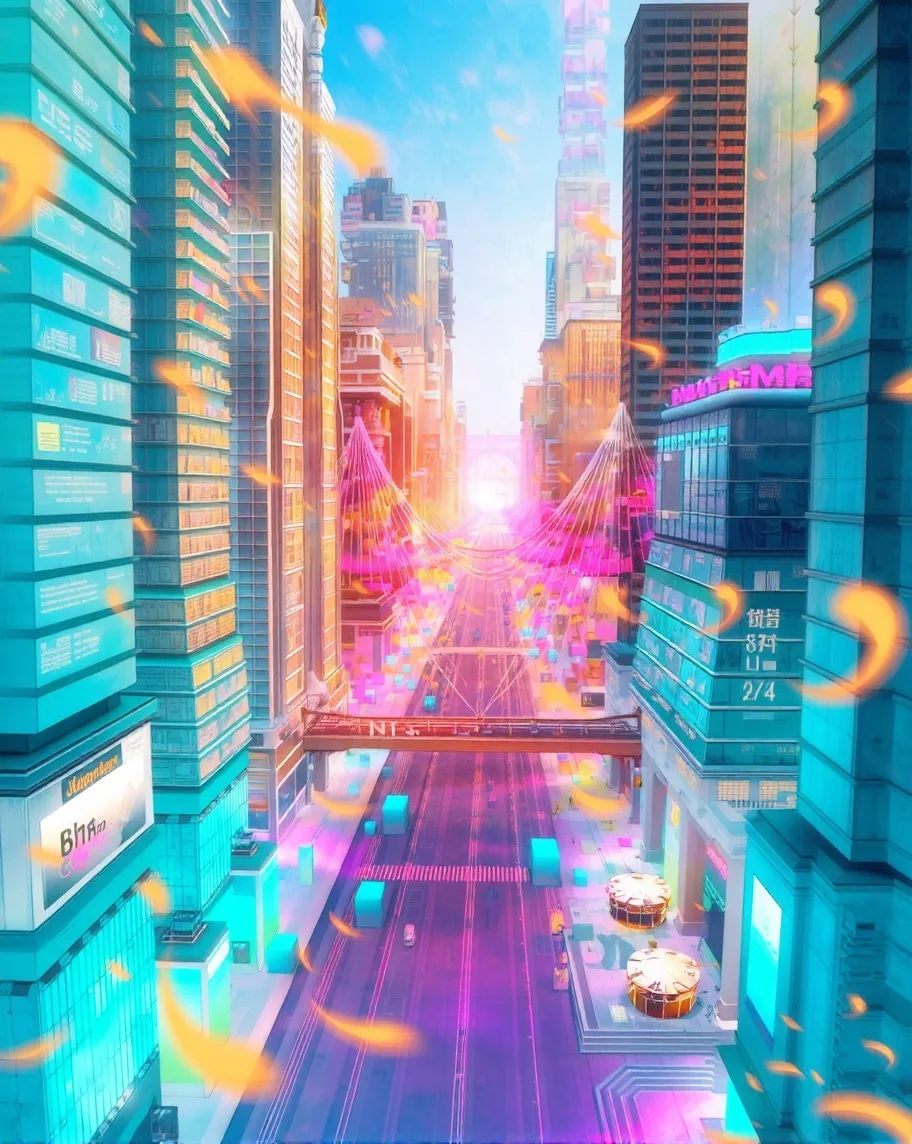 A fantastical cityscape turned - Free AI Photo Generator - starryai