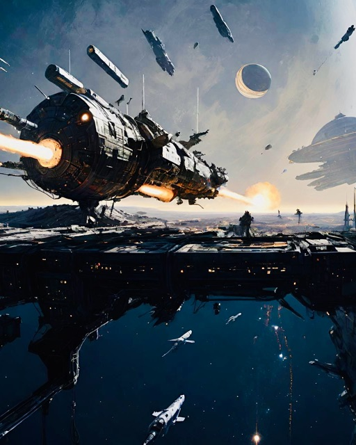 A colossal, gigantic spaceship - Free AI Photo Generator - starryai