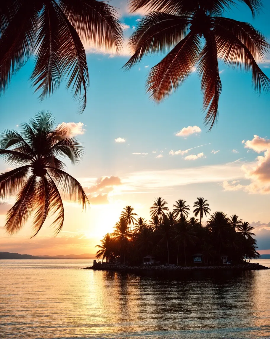 Breathbtaking sunset on a remote - Free AI Photo Generator - starryai