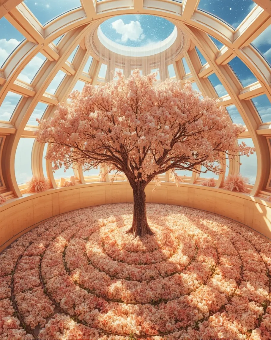 Imagine a vast circular floating - Free AI Photo Generator - starryai
