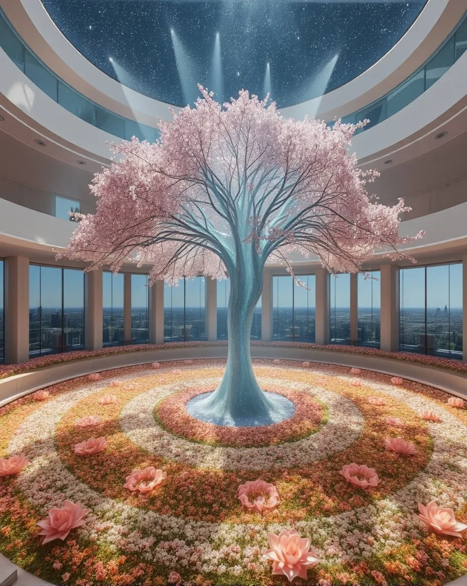 Imagine a vast circular floating - Free AI Photo Generator - starryai