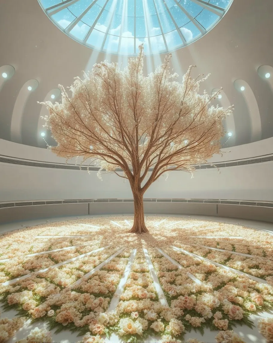 Imagine a vast circular floating - Free AI Photo Generator - starryai