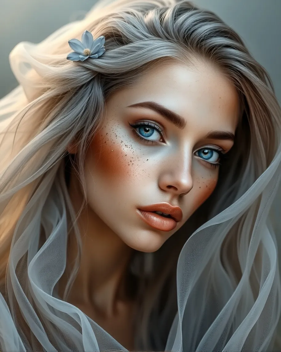 A beautiful woman a uniquely eyes - Free AI Photo Generator - starryai