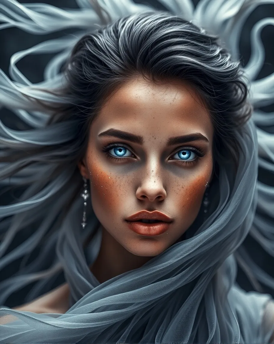 A beautiful woman a uniquely eyes - Free AI Photo Generator - starryai