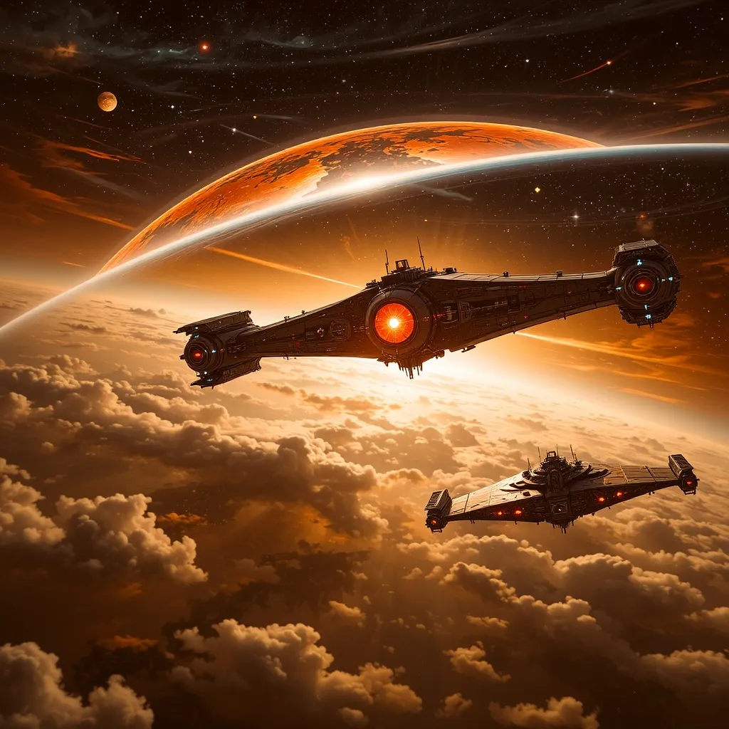 3-D space station orbiting planet - Free AI Photo Generator - starryai