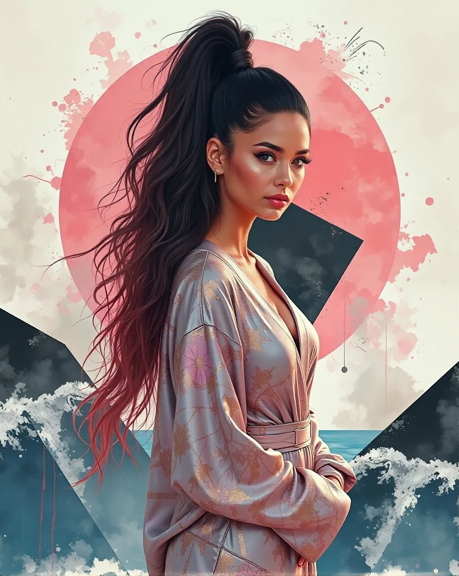 digital painting a woman flowing - Free AI Photo Generator - starryai