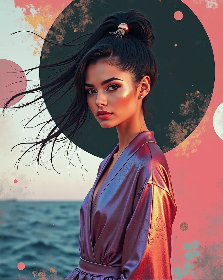 digital painting a woman flowing - Free AI Photo Generator - starryai