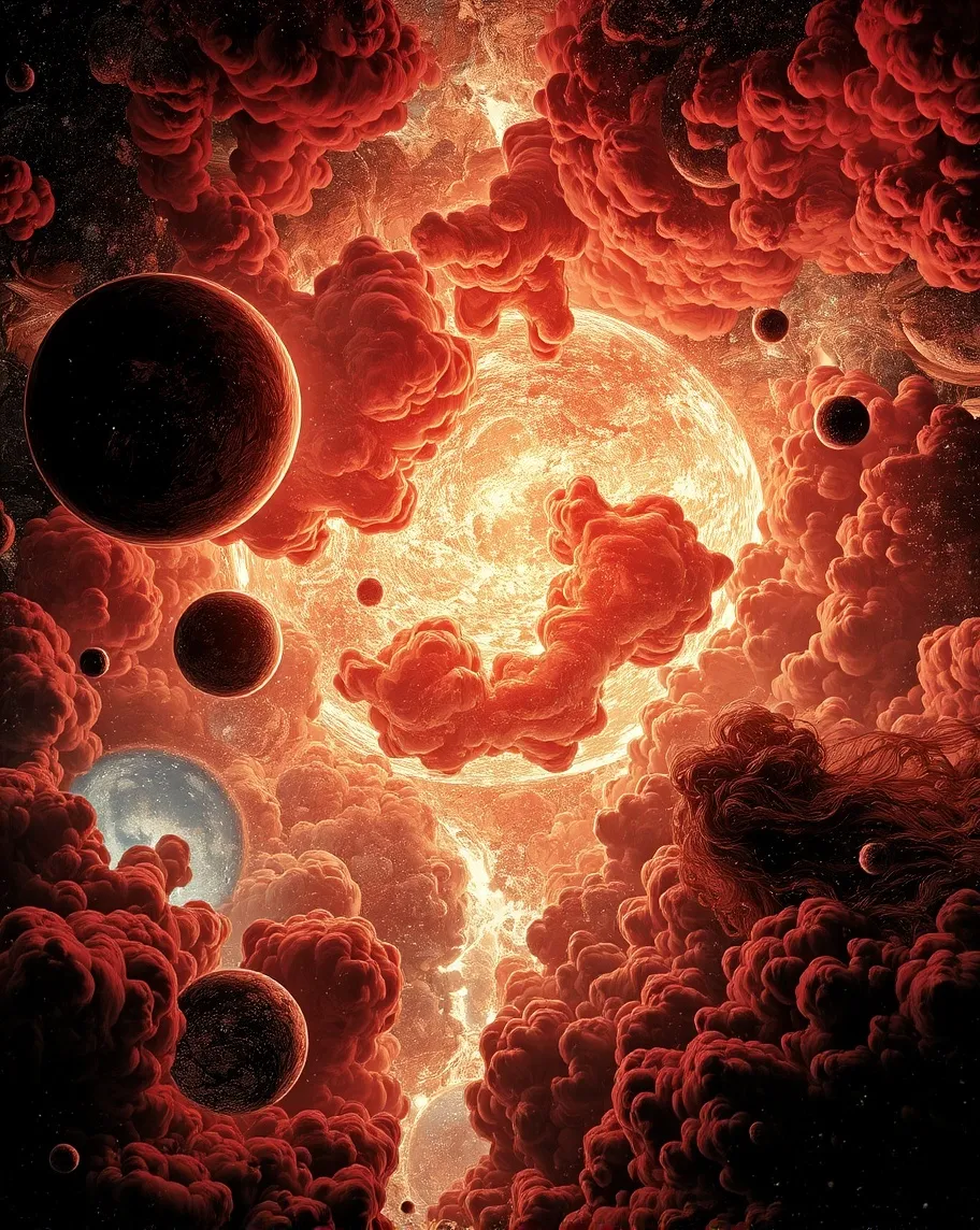 red space many stars planets - Free AI Photo Generator - starryai