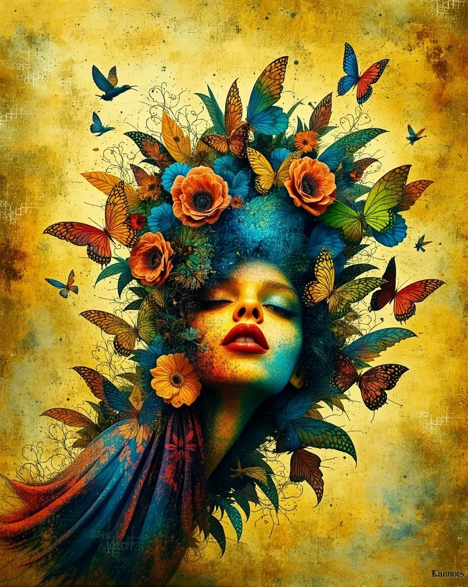 A young woman wearing Vibrant, - Free AI Photo Generator - starryai