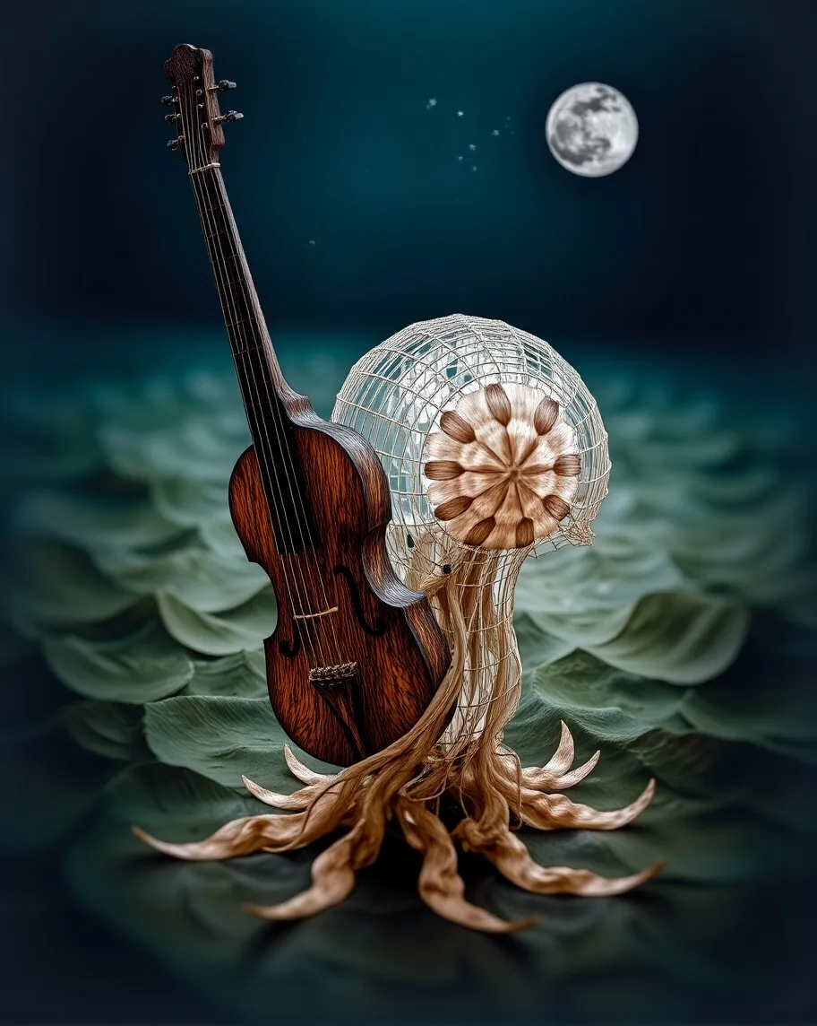 A jellyfish fiddle - Free AI Photo Generator - starryai