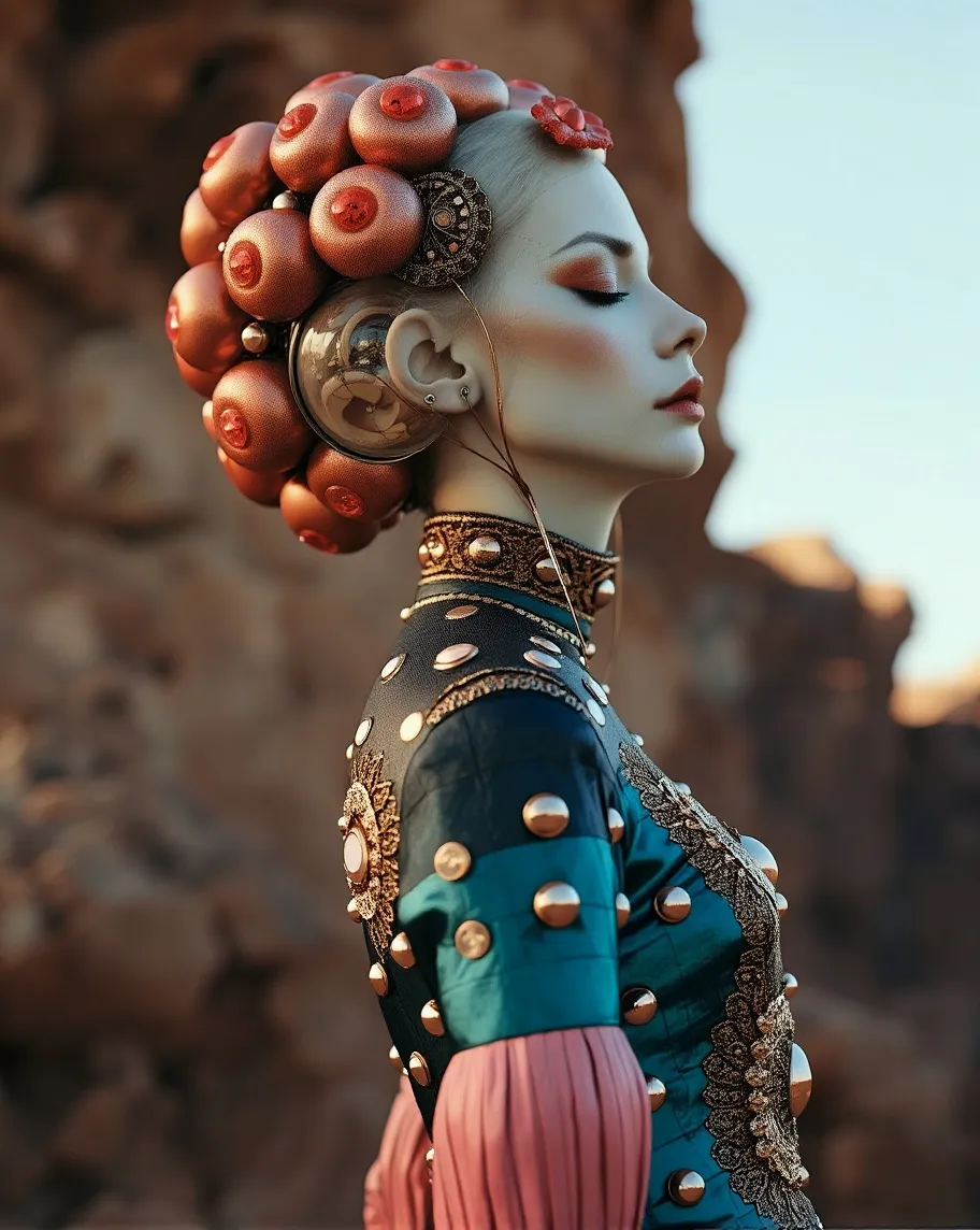 Surreal alien female figure side - Free AI Photo Generator - starryai