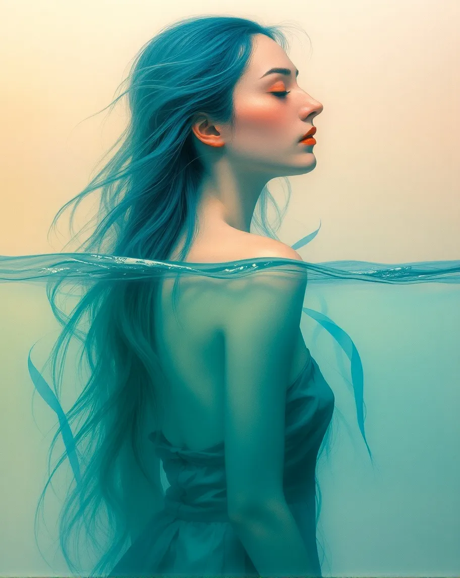 A serene, ethereal figure, tones - Free AI Photo Generator - starryai