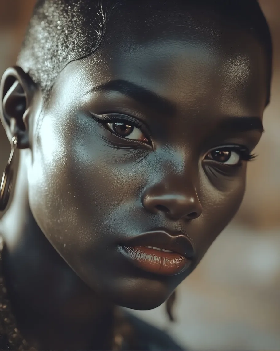 A beautiful dark skinned black - Free AI Photo Generator - starryai