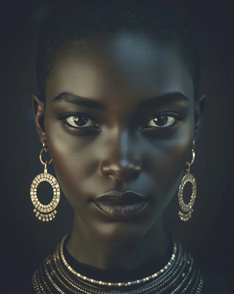 A beautiful dark skinned black - Free AI Photo Generator - starryai