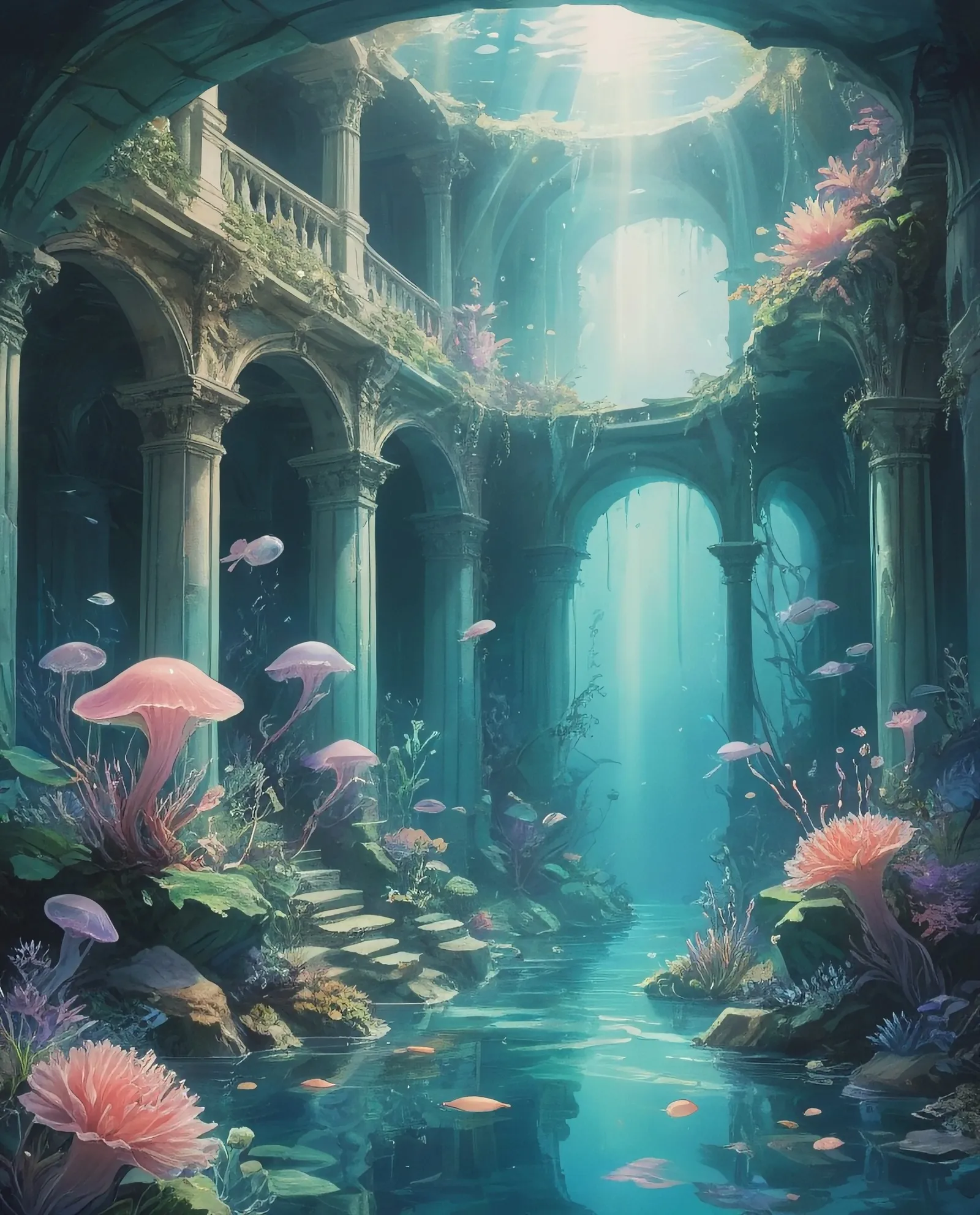 uninhabited underwater palace as - Free AI Photo Generator - starryai