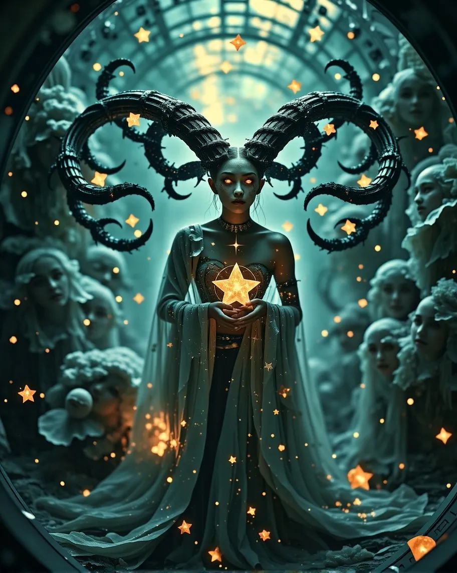 A dark, elegant cosmic beast a - Free AI Photo Generator - starryai