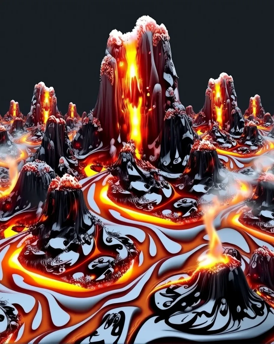 A massive erupting volcano made - Free AI Photo Generator - starryai