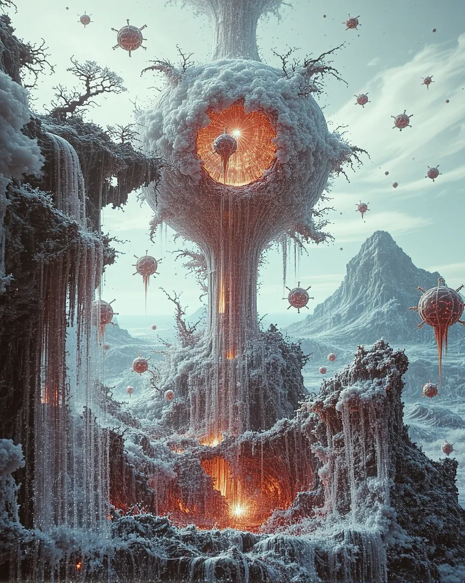 floating lava rivers flowing rock - Free AI Photo Generator - starryai
