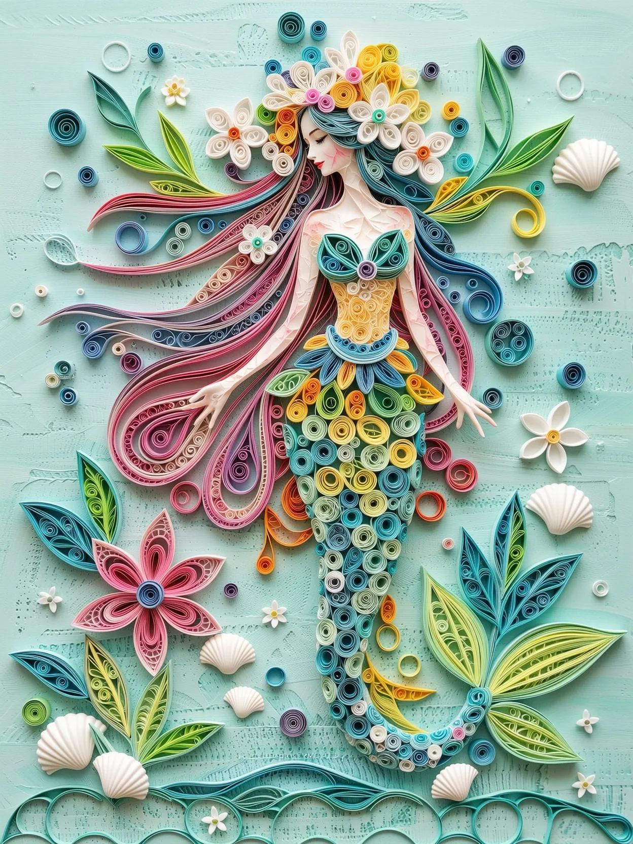 Paper Quilling Rectangular Create abstract paper quilling - Free AI Photo Generator - starryai